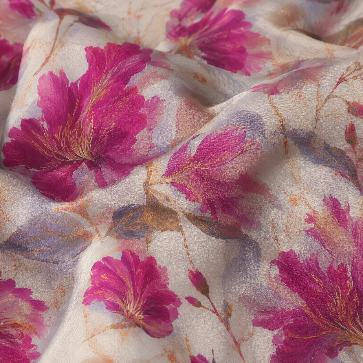 Viscose / Rayon — magenta floral print